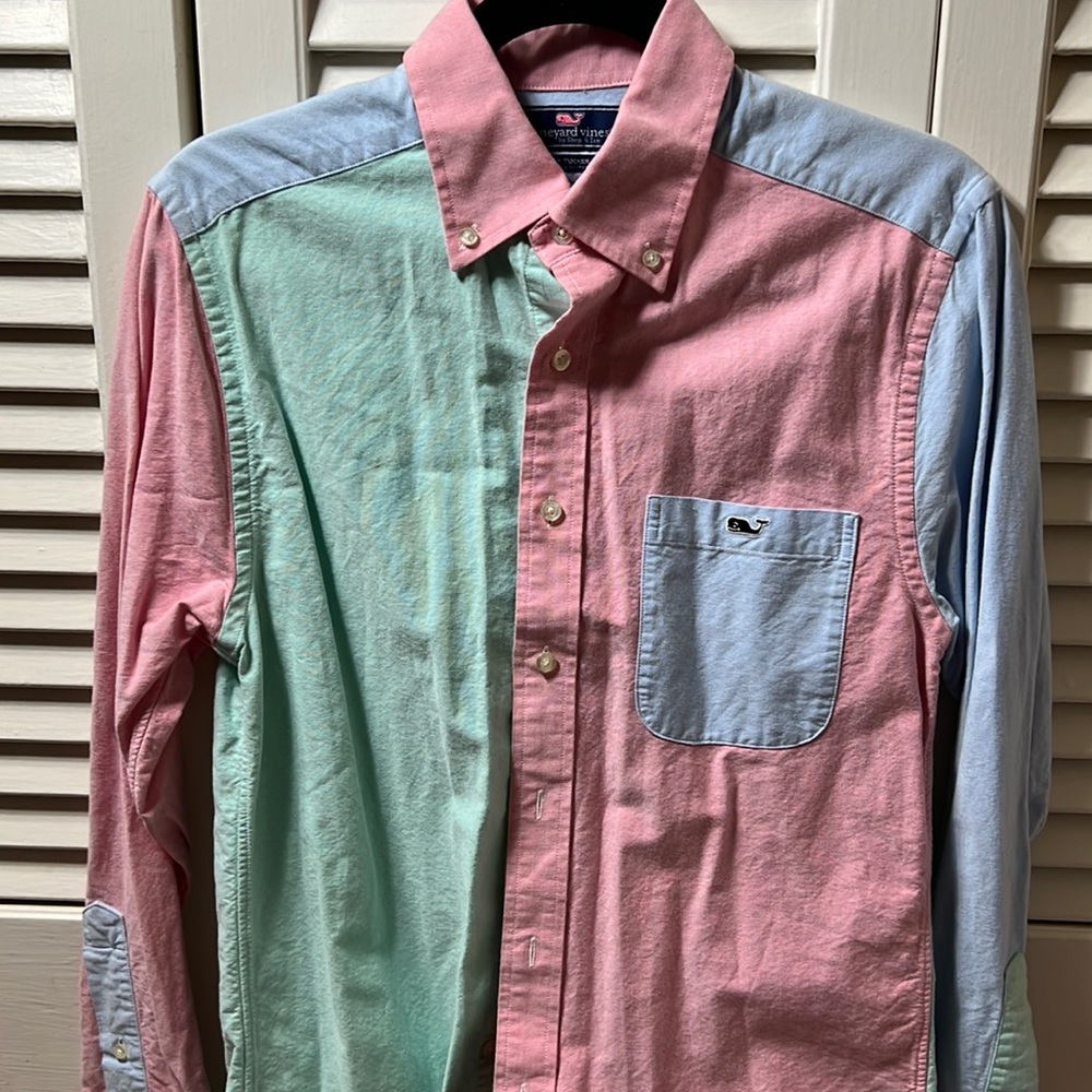 Vineyard vines long sleeve slim fit trucker shirt